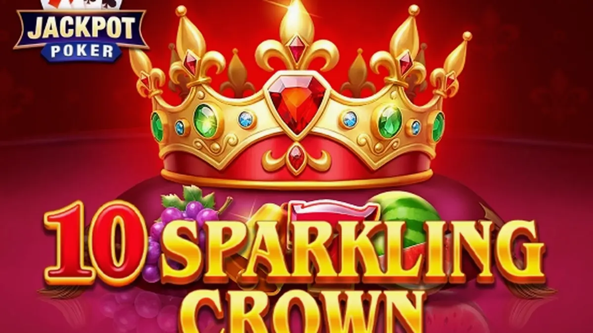 Tampilan visual slot 10 Sparkling Crown dengan simbol mahkota dan buah-buahan